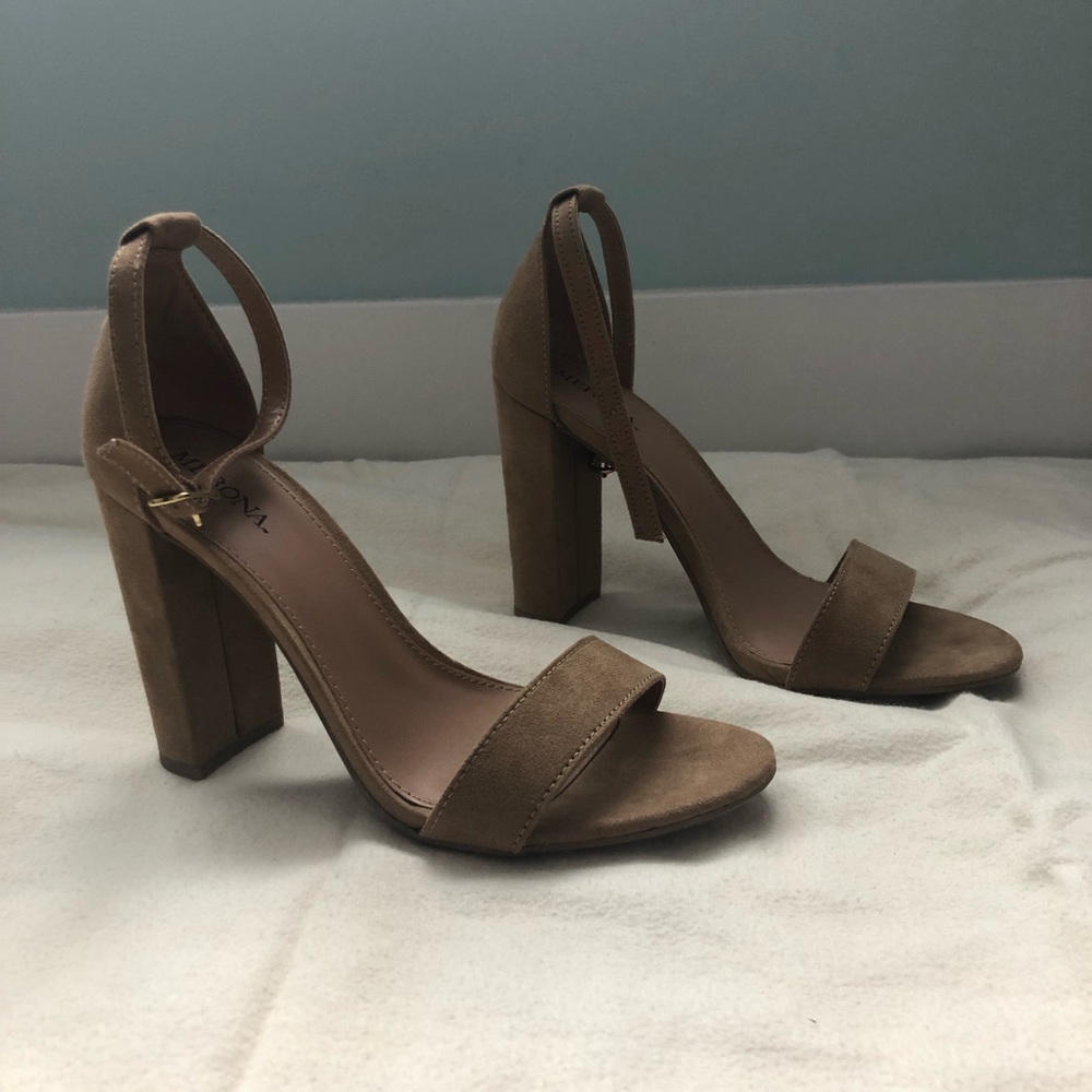 Nude Faux Suede Heels